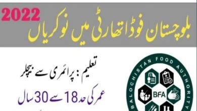 Balochistan Food Authority Jobs 2022 BFA Apply Online at www.bfa.gob.pk