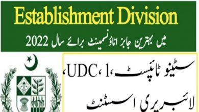 Government of Pakistan Establishment Division Jobs 2022