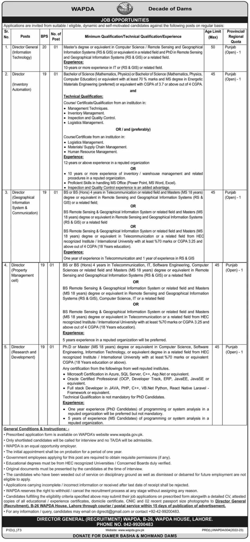 WAPDA Jobs