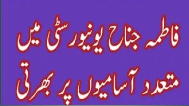 Fatima Jinnah Medical University Lahore Jobs 2022 | www.jobs.punjab.gov.pk