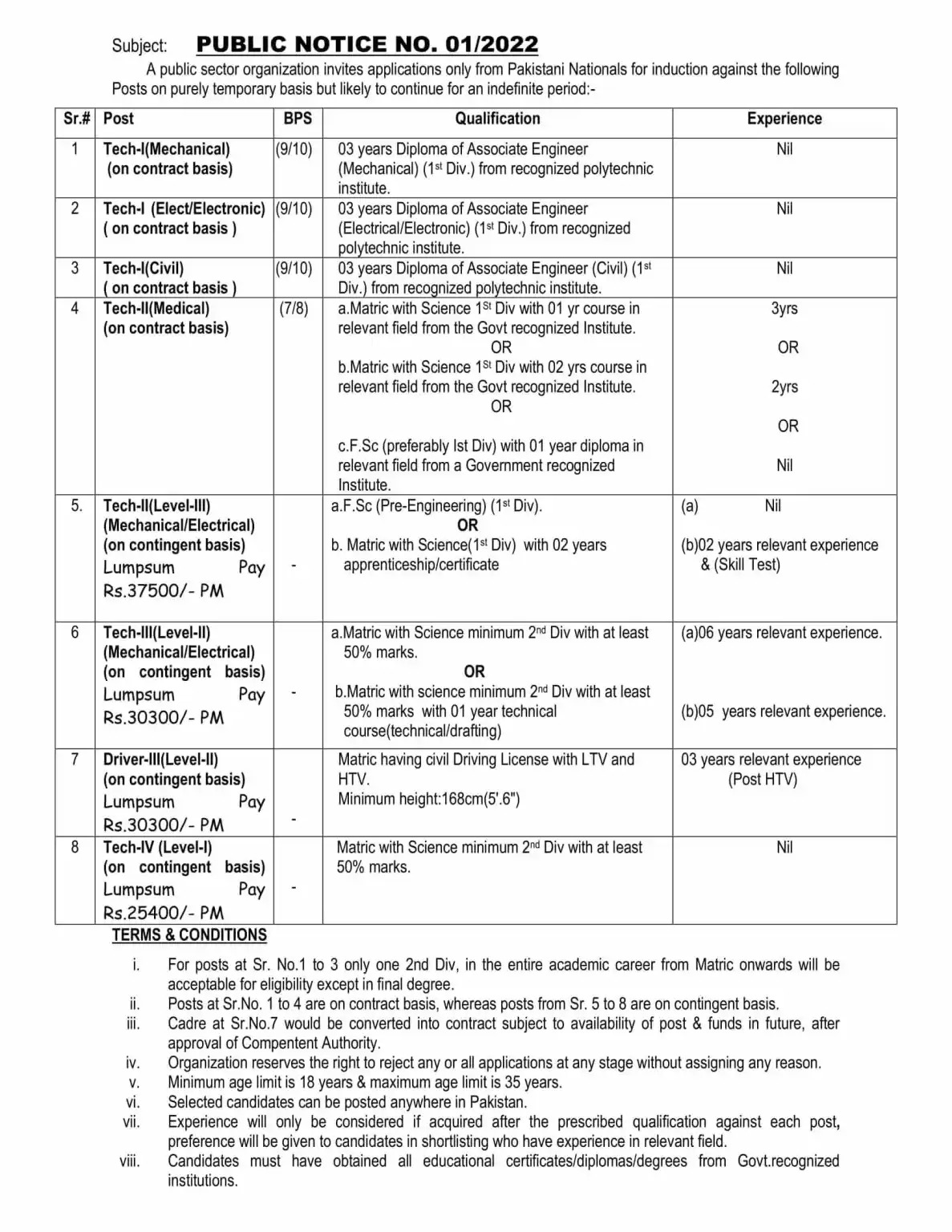 Pakistan Atomic Energy Commission PAEC Jobs 2022 at PO Box 3113