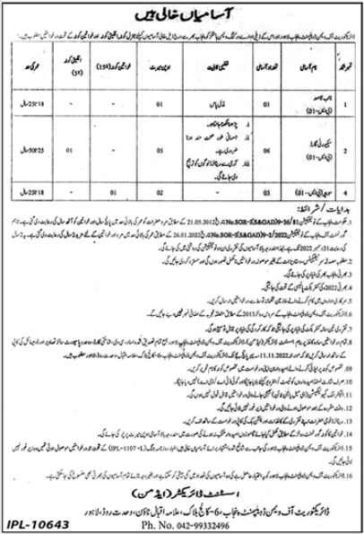 Directorate of Women Development Punjab Jobs 2022