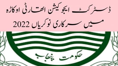 Government Jobs in District Education Authority Okara 2022
