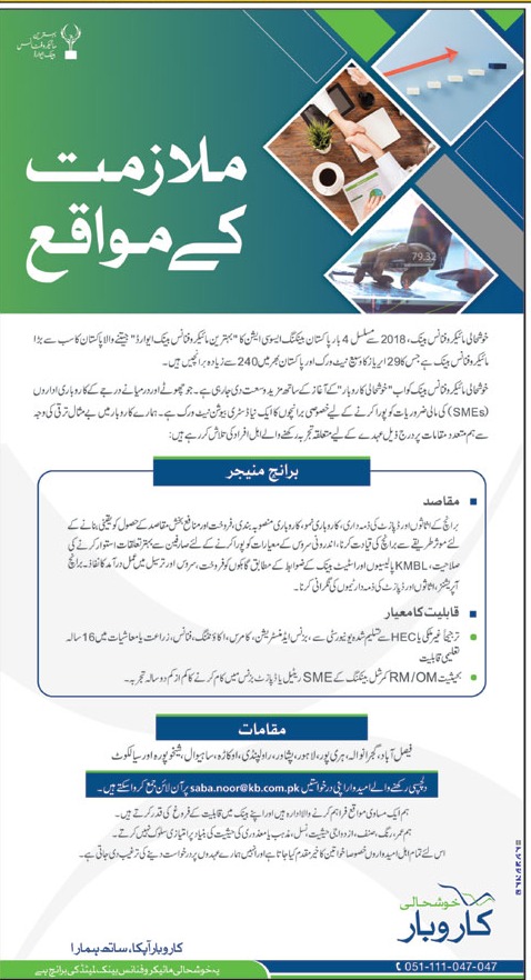 Khushhali Microfinance Bank Jobs | Branch Managers Recruitment 2022