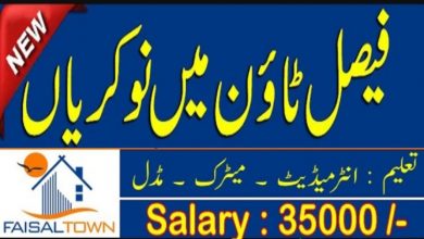 Faisal Town Private Limited Rawalpindi Jobs 2022