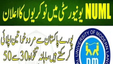 Teaching Staff Required at NUML Islamabad | Employment Form Download