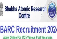 BARC Recruitment 2024 Apply Online For 3125 Various Post Vacancies, @www.barc.gov.in