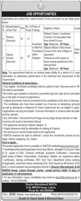 WAPDA Jobs 2024 Current Opportunities | visit www.wapda.gov.pk