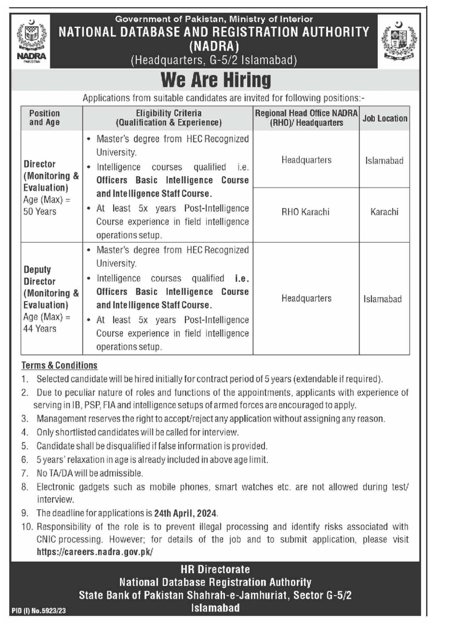 NADRA Jobs 2024 | www.nadra.gov.pk