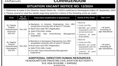 Job Positions At Pakistan Civil Aviation Authority CAA