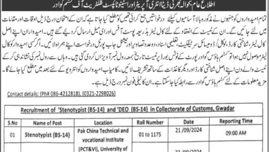 Custom House Gawadar Jobs 2024