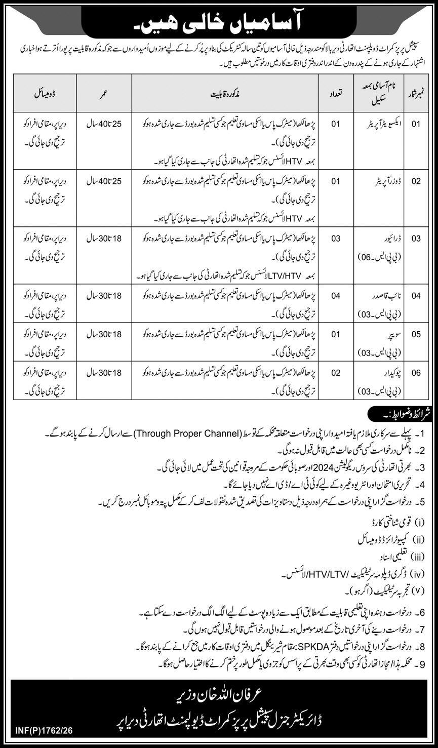 Jobs in Special Project Kumrat Development Authority Upper Dir 2026